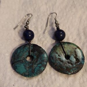 Turquoise and Blue Stone Earrings